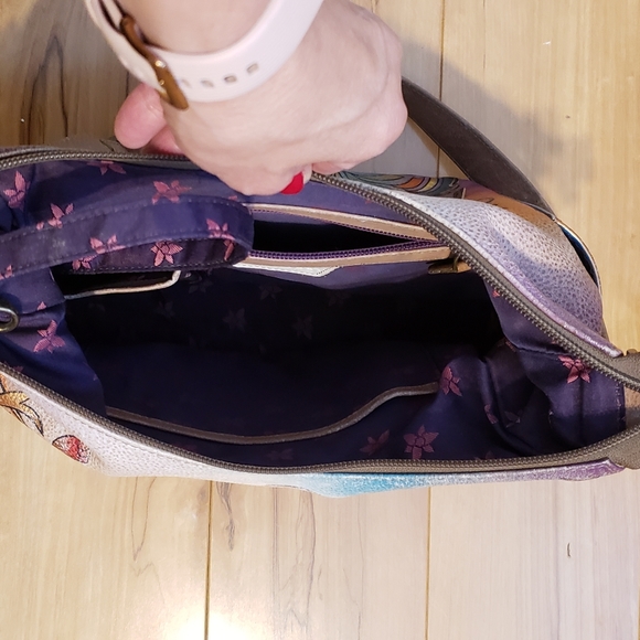 ANUSCHKA PURSE GENUINE LEATHER MIDIUM HOBO - Picture 8 of 10